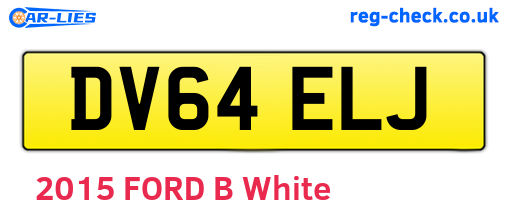 DV64ELJ are the vehicle registration plates.