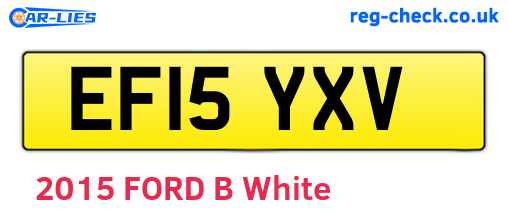 EF15YXV are the vehicle registration plates.