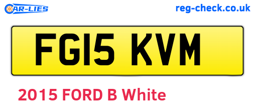 FG15KVM are the vehicle registration plates.