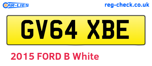 GV64XBE are the vehicle registration plates.