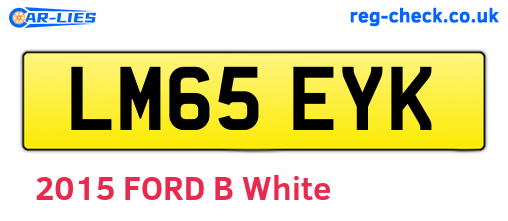 LM65EYK are the vehicle registration plates.