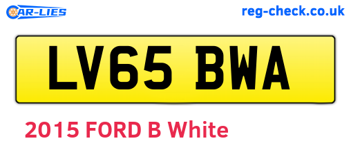 LV65BWA are the vehicle registration plates.