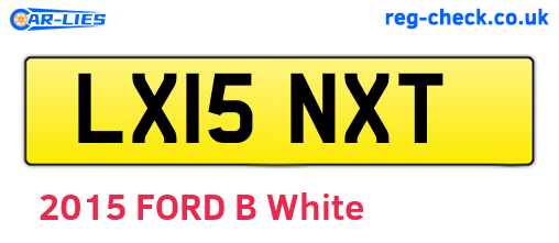 LX15NXT are the vehicle registration plates.