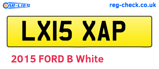LX15XAP are the vehicle registration plates.