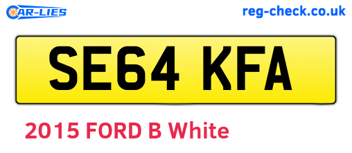 SE64KFA are the vehicle registration plates.