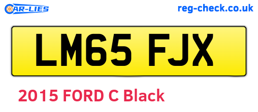 LM65FJX are the vehicle registration plates.