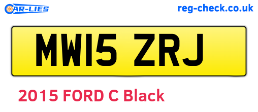 MW15ZRJ are the vehicle registration plates.