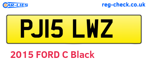 PJ15LWZ are the vehicle registration plates.