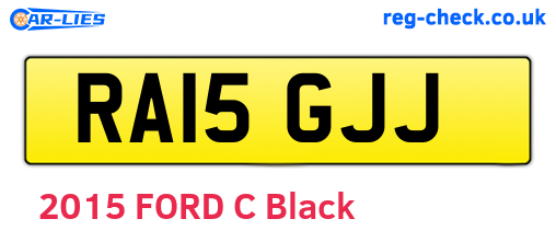 RA15GJJ are the vehicle registration plates.