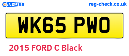 WK65PWO are the vehicle registration plates.