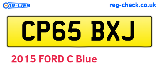 CP65BXJ are the vehicle registration plates.