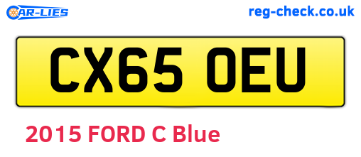 CX65OEU are the vehicle registration plates.