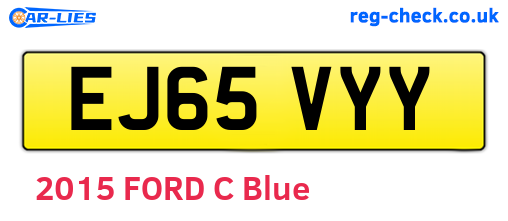 EJ65VYY are the vehicle registration plates.