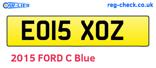 EO15XOZ are the vehicle registration plates.
