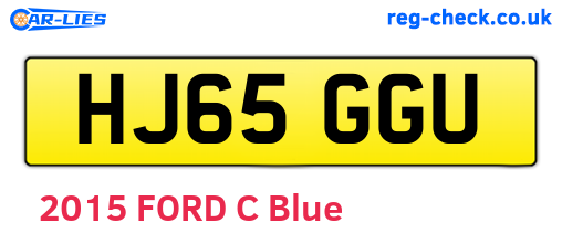 HJ65GGU are the vehicle registration plates.
