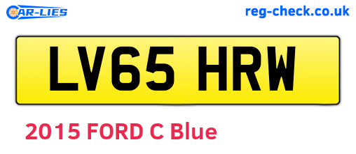 LV65HRW are the vehicle registration plates.