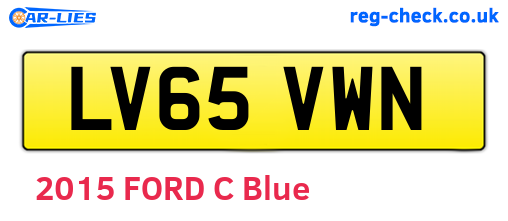 LV65VWN are the vehicle registration plates.