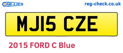 MJ15CZE are the vehicle registration plates.