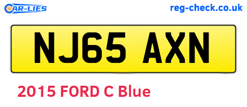 NJ65AXN are the vehicle registration plates.