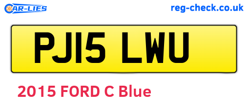 PJ15LWU are the vehicle registration plates.