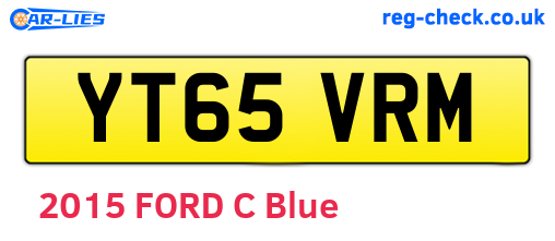 YT65VRM are the vehicle registration plates.