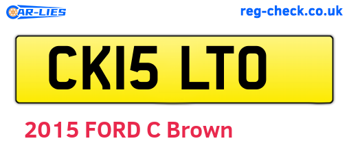 CK15LTO are the vehicle registration plates.