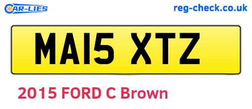 MA15XTZ are the vehicle registration plates.