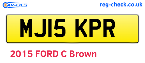 MJ15KPR are the vehicle registration plates.