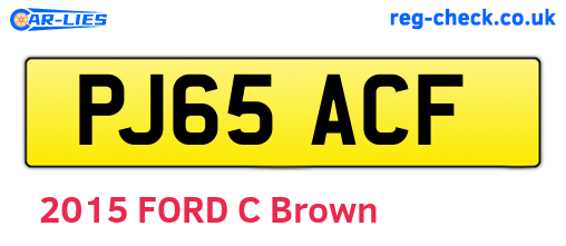 PJ65ACF are the vehicle registration plates.