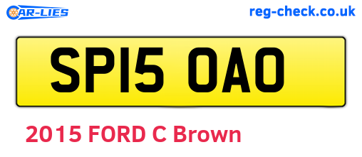 SP15OAO are the vehicle registration plates.