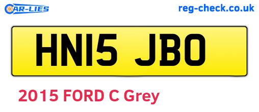 HN15JBO are the vehicle registration plates.