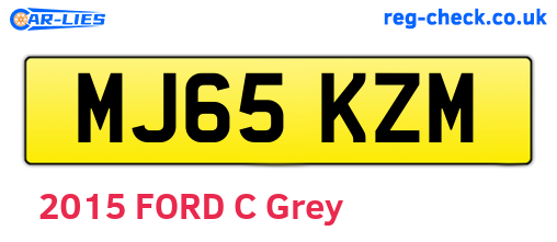 MJ65KZM are the vehicle registration plates.