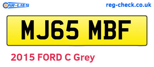 MJ65MBF are the vehicle registration plates.