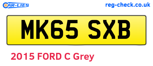 MK65SXB are the vehicle registration plates.