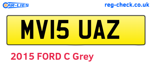 MV15UAZ are the vehicle registration plates.