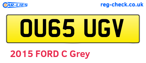 OU65UGV are the vehicle registration plates.