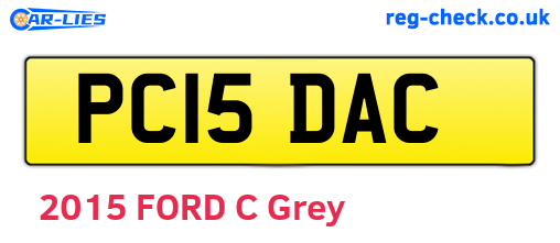PC15DAC are the vehicle registration plates.