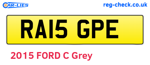 RA15GPE are the vehicle registration plates.