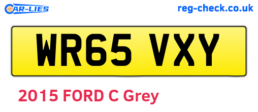 WR65VXY are the vehicle registration plates.