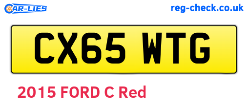 CX65WTG are the vehicle registration plates.