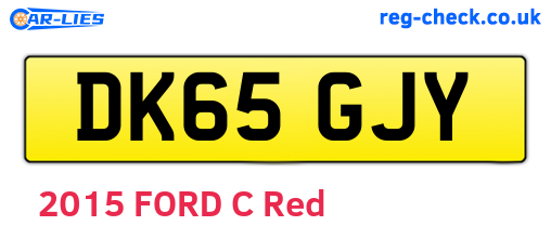 DK65GJY are the vehicle registration plates.