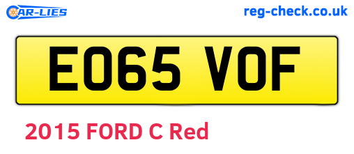 EO65VOF are the vehicle registration plates.
