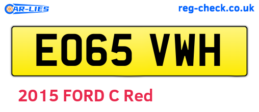 EO65VWH are the vehicle registration plates.