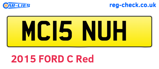 MC15NUH are the vehicle registration plates.