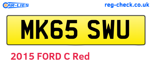 MK65SWU are the vehicle registration plates.