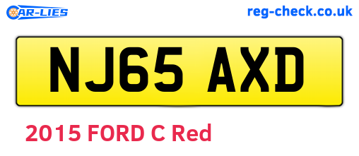 NJ65AXD are the vehicle registration plates.
