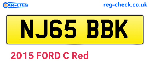 NJ65BBK are the vehicle registration plates.
