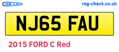NJ65FAU are the vehicle registration plates.