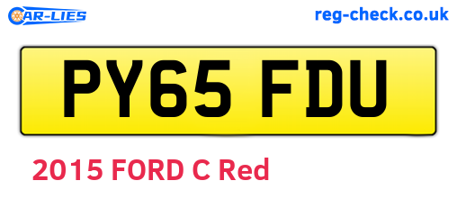 PY65FDU are the vehicle registration plates.