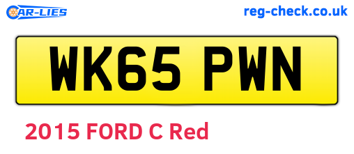 WK65PWN are the vehicle registration plates.